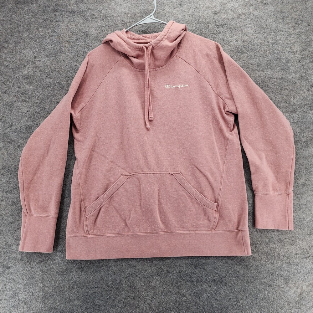 Champion Sweatshirt Womens Large Long Sleeve Pink Hooded